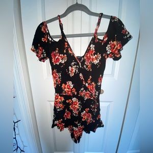 Floral Cold Shoulder Romper